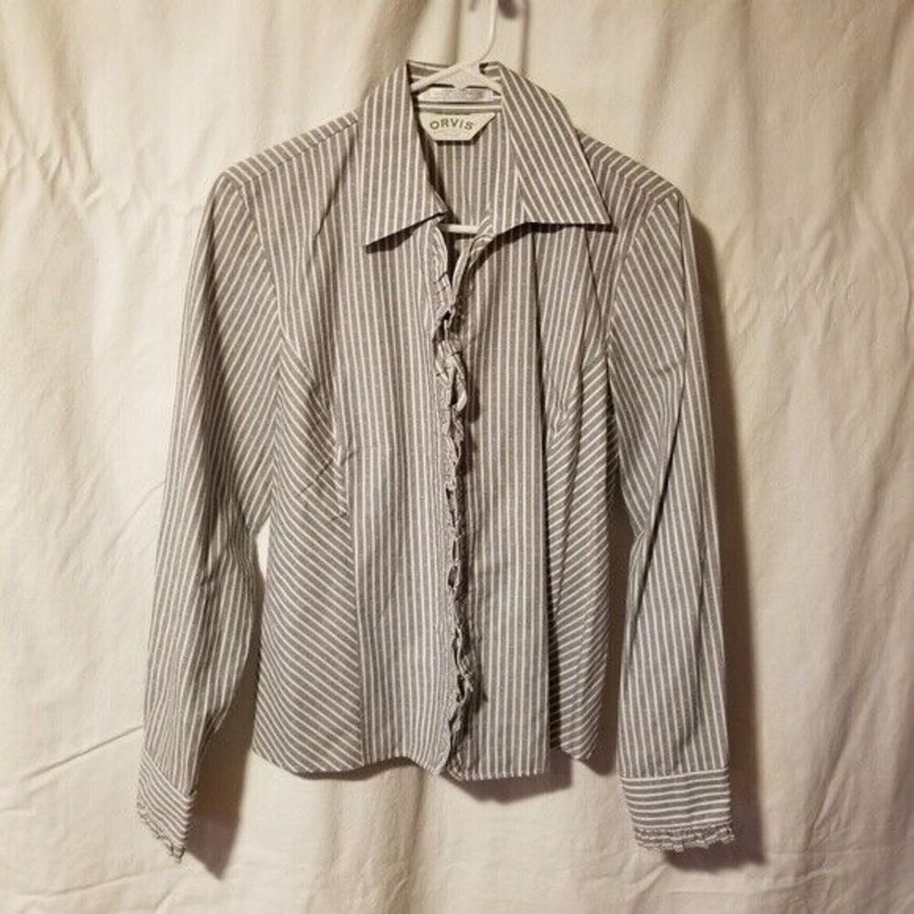Orvis Button Up Shirt Size 8 Gray